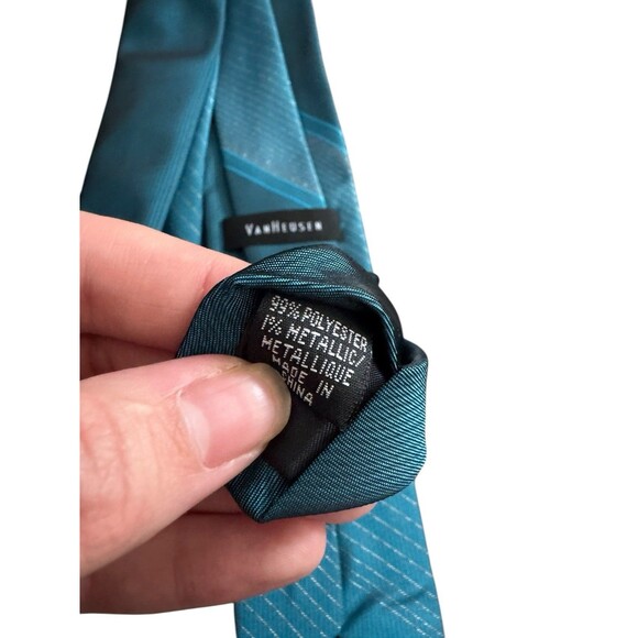 Van Heusen Men's Neck Tie Blue Polyester - Picture 3 of 6